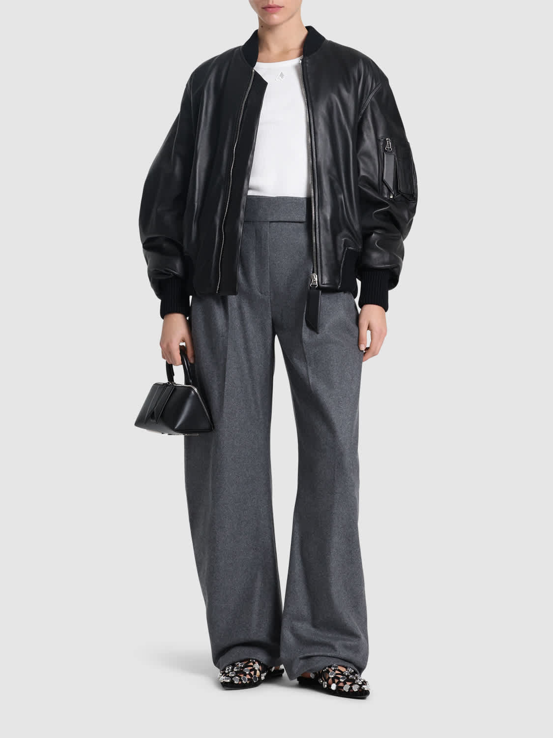 ATTICO 24AW アウターその他 ブラック系 THE ATTICO LEATHER BOMBER JACKET | santaeulalia | REVERSIBLE